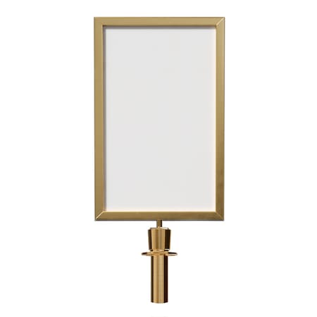Post&Rope Stanchion SignFrame 14x22H Satin Brass LINE FORMSHERE